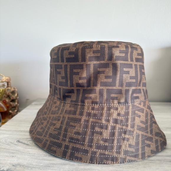 Fendi Zucca FF Logo Reversible Bucket Hat - Picture 3 of 5